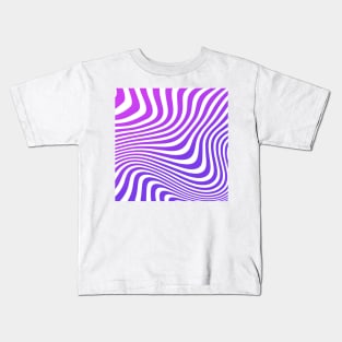 Navy Purple Abstract Strips Kids T-Shirt